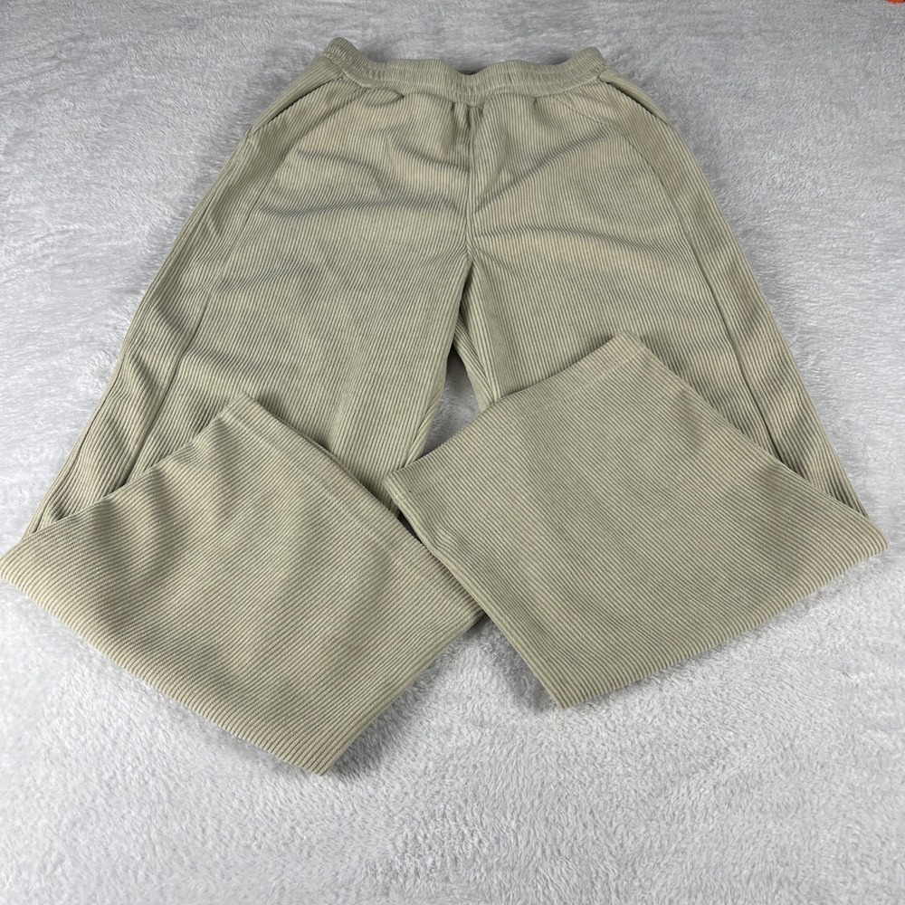 Halara Wide Leg Pants Women S Petite Khaki Corduroy High Waist Ribbed